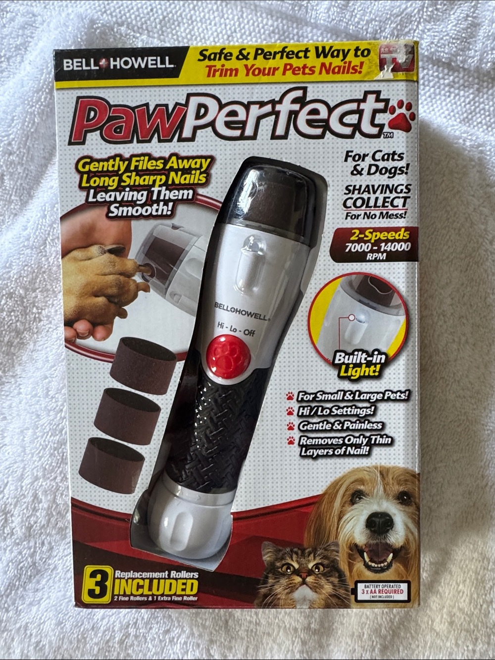 Bell+Howell PawPerfect Pet Nail Grinder - Black & Silver